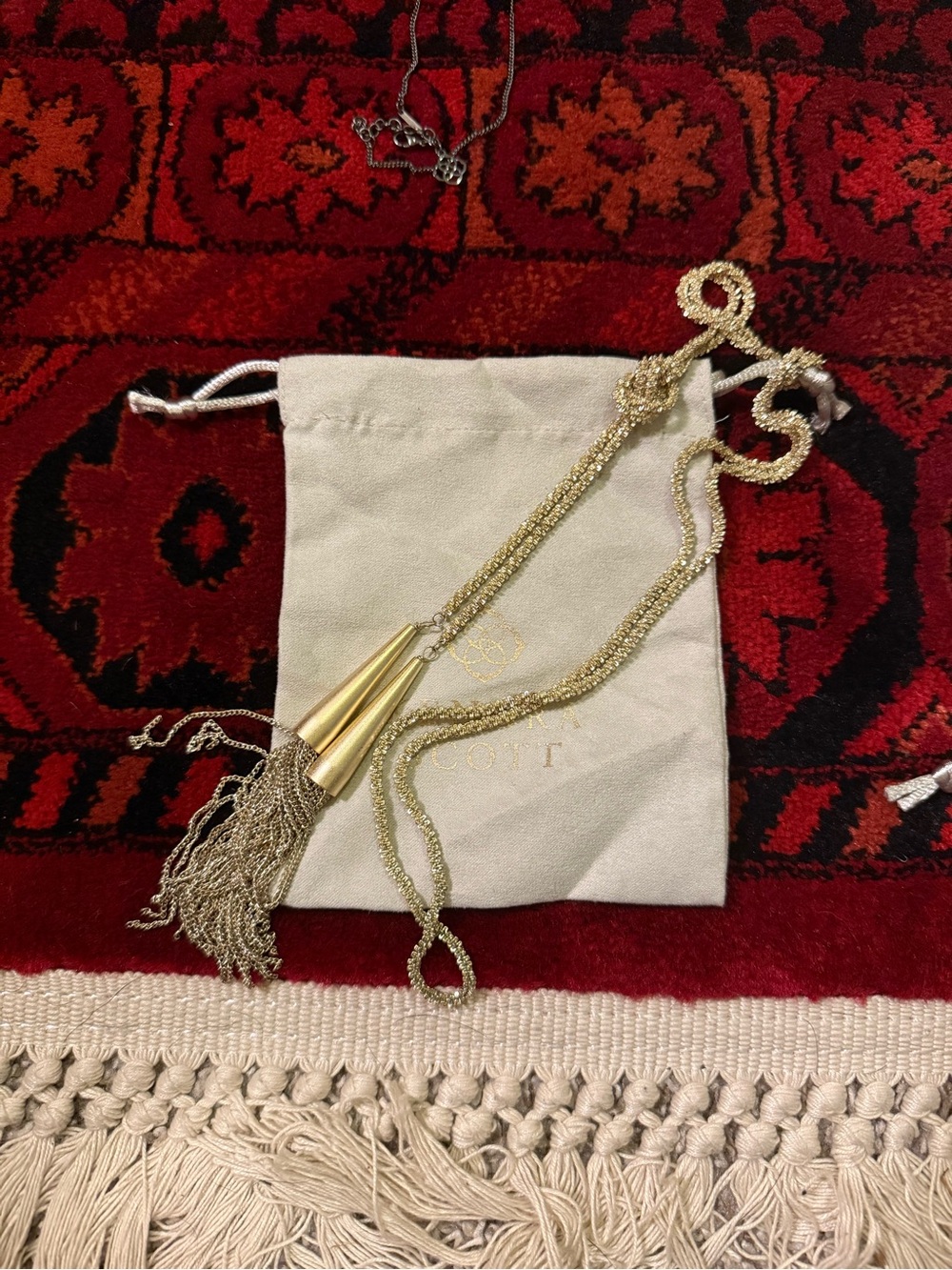 Kendra Scott Gold Tassel Lariat Necklace